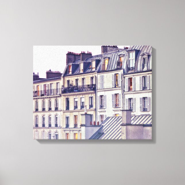 Paris Architecture | Roof Top Building Canvas Print (Front)