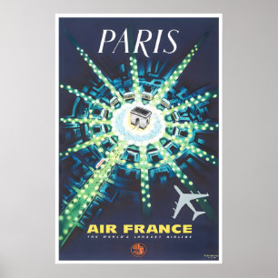 Paris Art French Travel Poster Air France Print