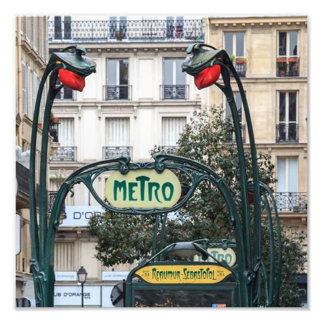 Paris Art Nouveau Metro - Photo Print (Front)