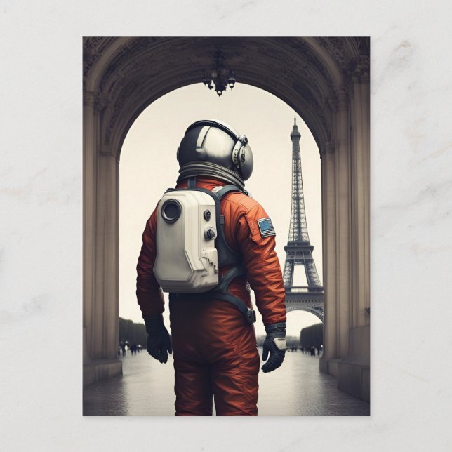 Paris astronaut postcard (Front)