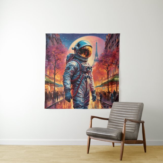 Paris astronaut tapestry (In Situ)