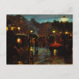 Paris at Night Canvas Print Postcard