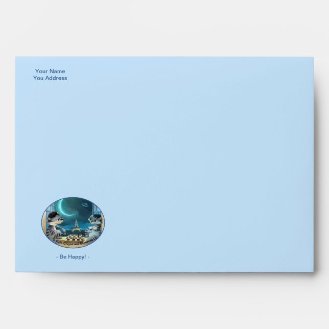 Paris at Night Envelope - Happy Blue (Various) (Front)