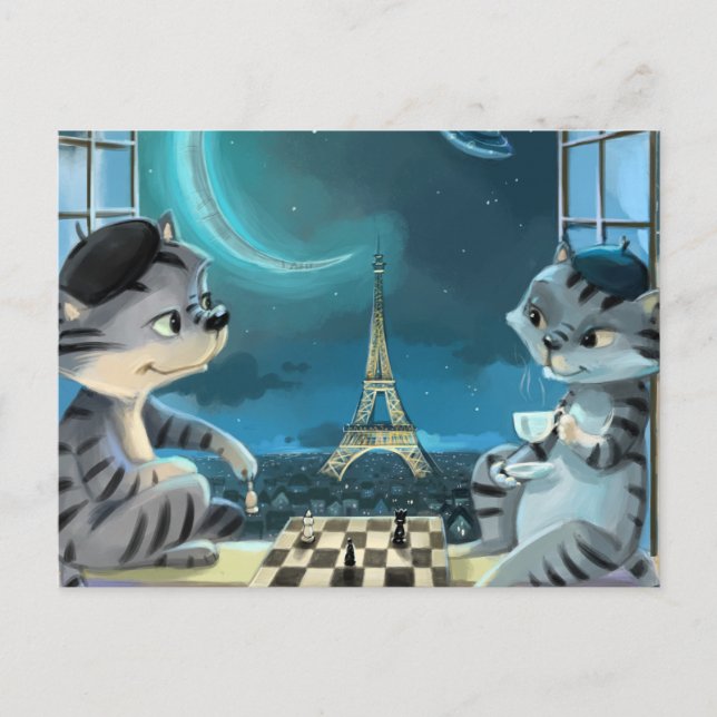 Paris at Night Post Card (Optional Envelope) (Front)