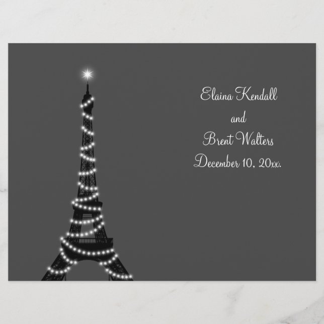 Paris at Night Wedding Program (Front)