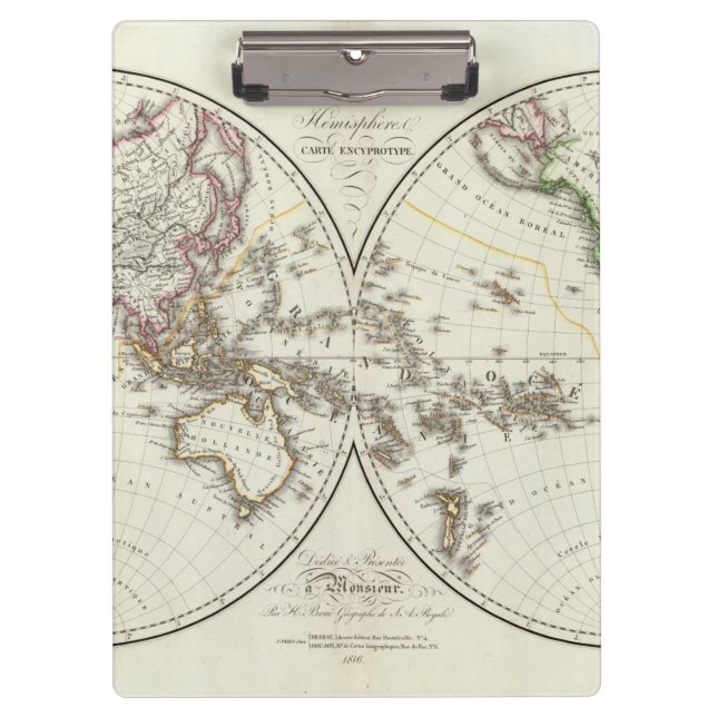 Paris Atlas Map Clipboard (Front)