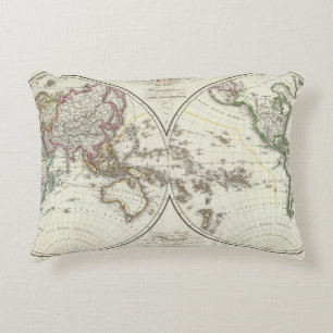 Paris Atlas Map Decorative Pillow