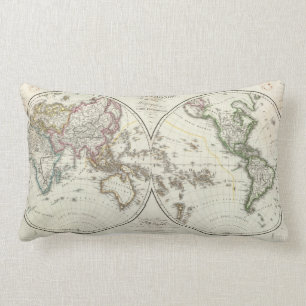 Paris Atlas Map Lumbar Pillow
