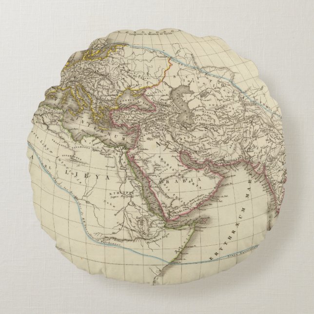 Paris atlas map round pillow (Front)