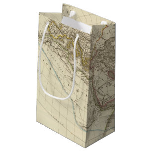 Paris atlas map small gift bag