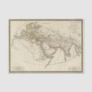 Paris atlas map tissue paper