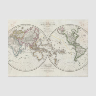 Paris Atlas Map Tissue Paper