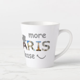 Paris Attractions More Paris Please Silver Glitter Latte Mug