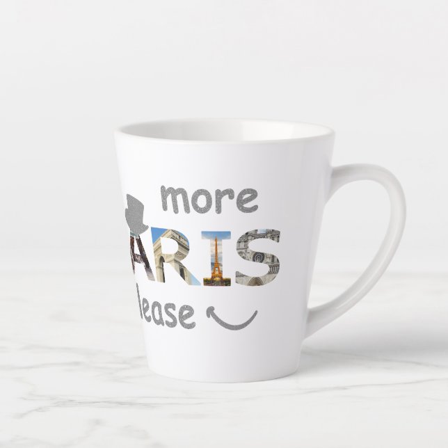 Paris Attractions More Paris Please Silver Glitter Latte Mug (Right)