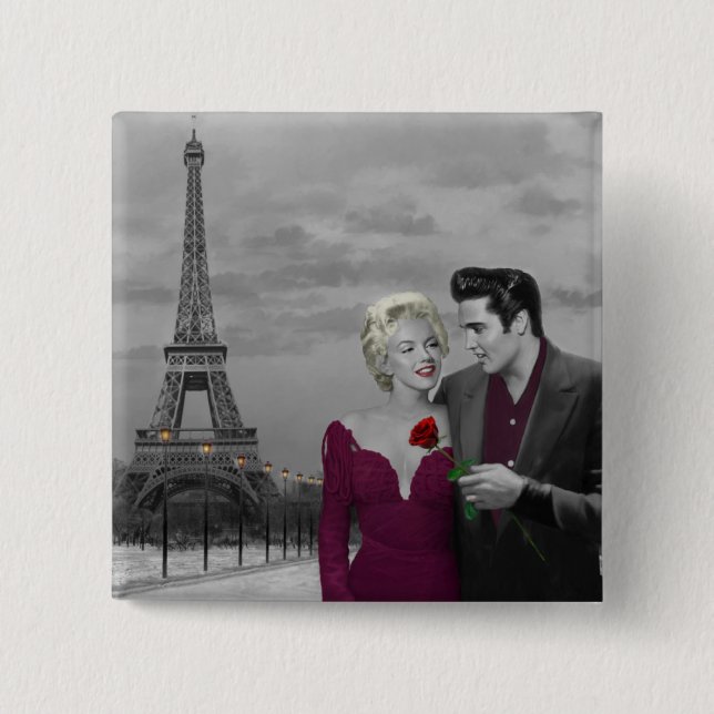 Paris B&W 2 Inch Square Button (Front)