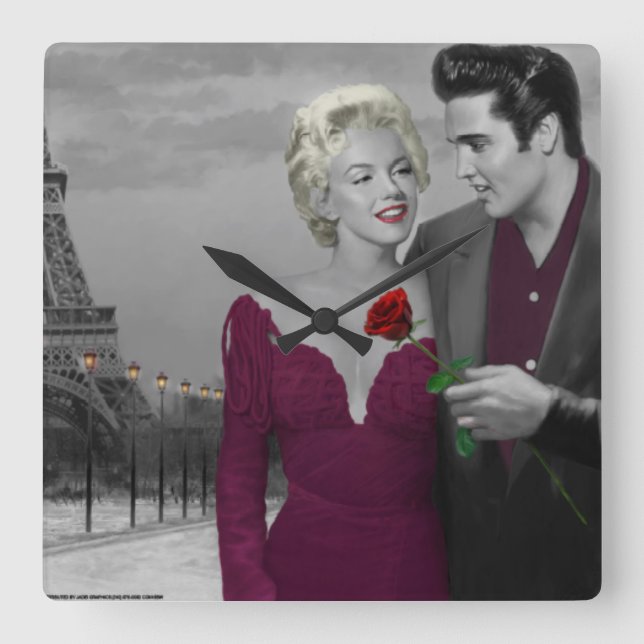 Paris B&W Square Wall Clock (Front)