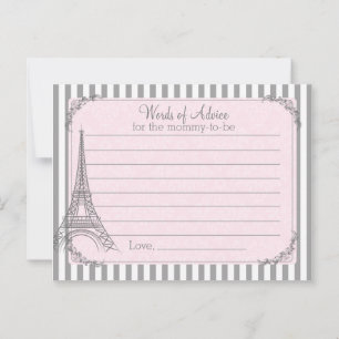 Paris Baby Shower Advice card for the mom to be