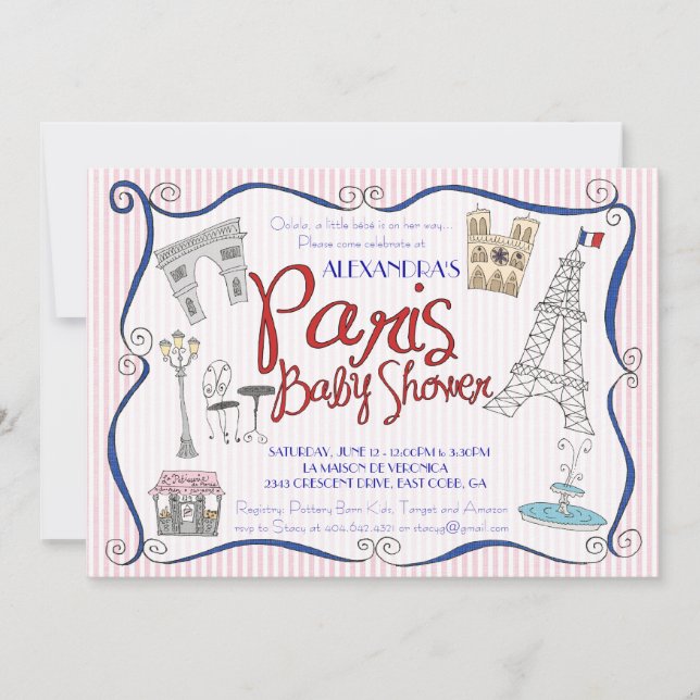 Paris Baby Shower Invitation (Front)