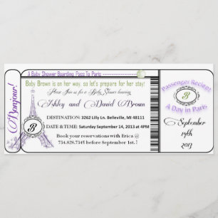 Paris Baby shower Pass Invitation