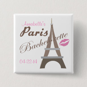 Paris Bachelorette Party Gear 2 Inch Square Button