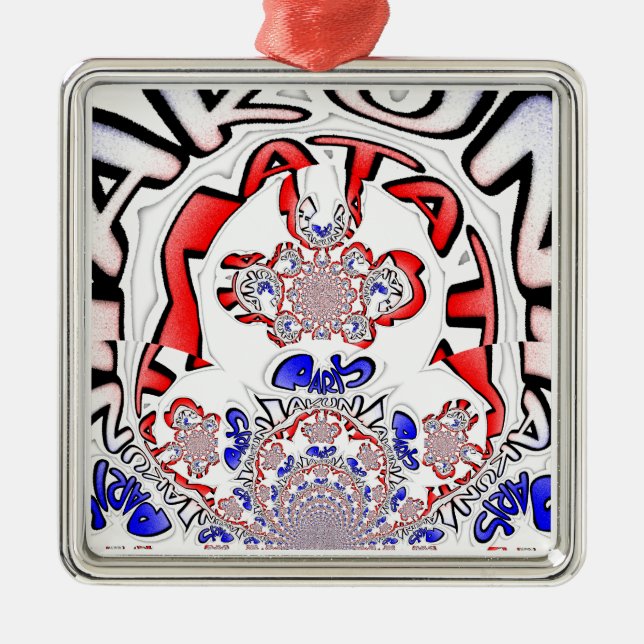 Paris beautiful amazing text quote design metal ornament (Front)