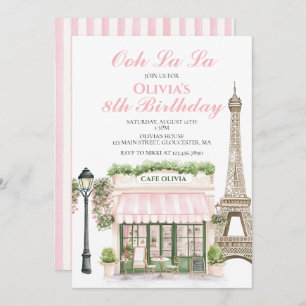 Paris Birthday Parisian Cafe Invitation