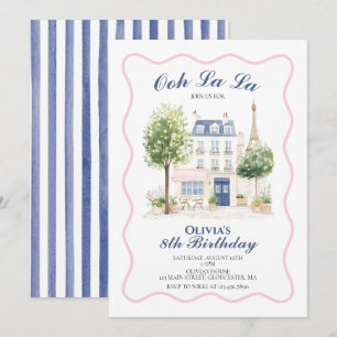 Paris Birthday Parisian Cafe Tea Party Invitation