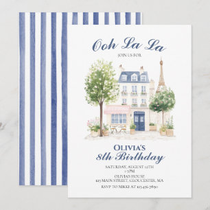 Paris Birthday Parisian Cafe Tea Party Invitation