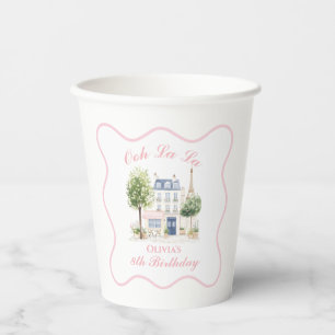 Paris Birthday Parisian Cafe Tea Party Paper Cups