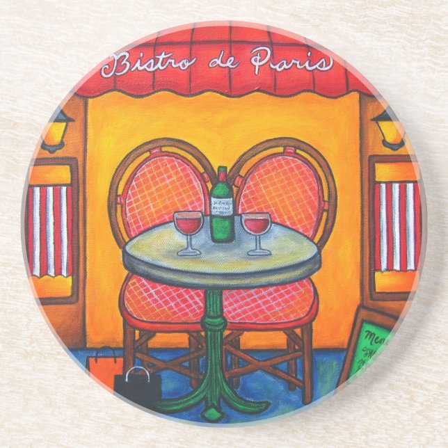 Paris Bistro Coasters by Lisa Lorenz (Front)