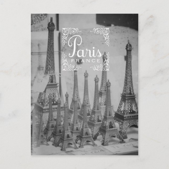 Paris Black and White Travel Carte postale Souveni (Devant)