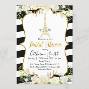 Paris Blanc Romantique Invitation de douche nuptia