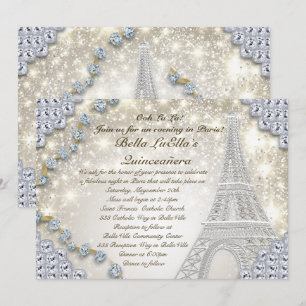 Paris Bling Anniversaire Fête Invitation