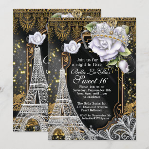 Paris Bling et Diamonds Invitation de fête d'anniv