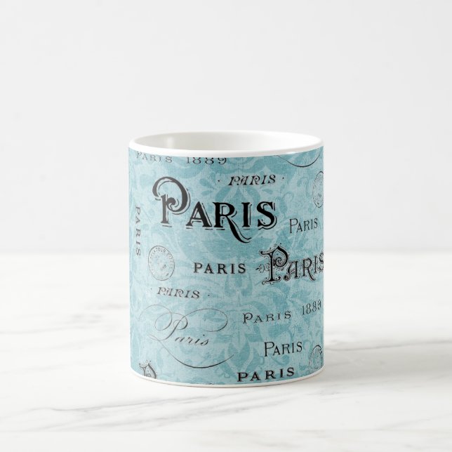 Paris | Blue Damask Coffee Mug (Center)