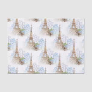 Paris Blue Hydrangea White Tissue Paper