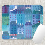 Paris Blue Mouse Pad<br><div class="desc">Painting based on Paris in the springtime,  perfect for Francophiles and those who love to travel to France.  Original art by Nic Squirrell.</div>