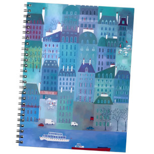 Paris Blues City Painting France Notebook