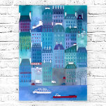 Paris Blues Poster<br><div class="desc">Modern cityscape painting of Paris in the spring. For those who love France and French architecture. Original art by Nic Squirrell.</div>