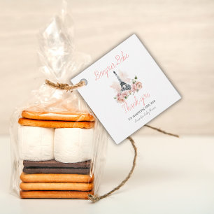 Paris Bonjour Bebe Parisian Floral Baby Shower Favour Tags