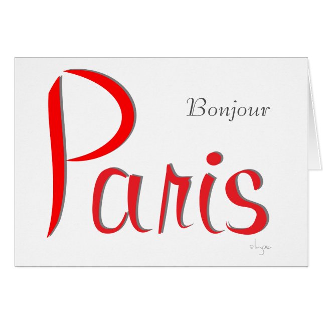 PARIS Bonjour (Hello) (Front Horizontal)