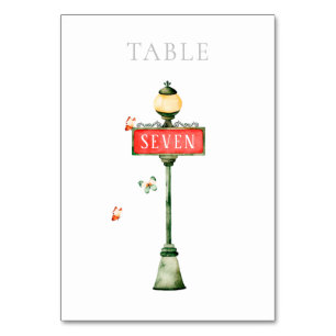 Paris Boulangerie Watercolor Table Number