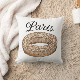 Paris Brest Choux Pastry French Patisserie France Throw Pillow