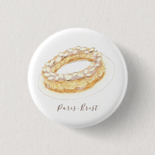 Paris-Brest watercolor 1 Inch Round Button