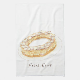 Paris-Brest watercolor Kitchen Towel