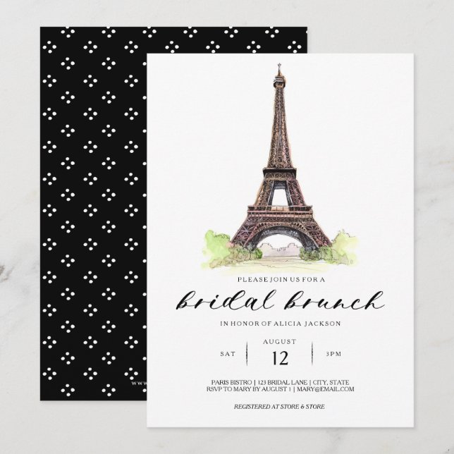 Paris Bridal Brunch Invitation (Front/Back)