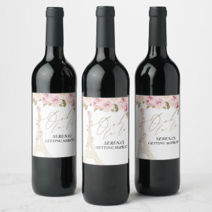 Paris bridal shower, French theme Bridal Shower, Wine Label