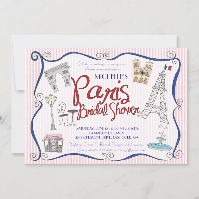 Paris Bridal Shower Invitation (Front)