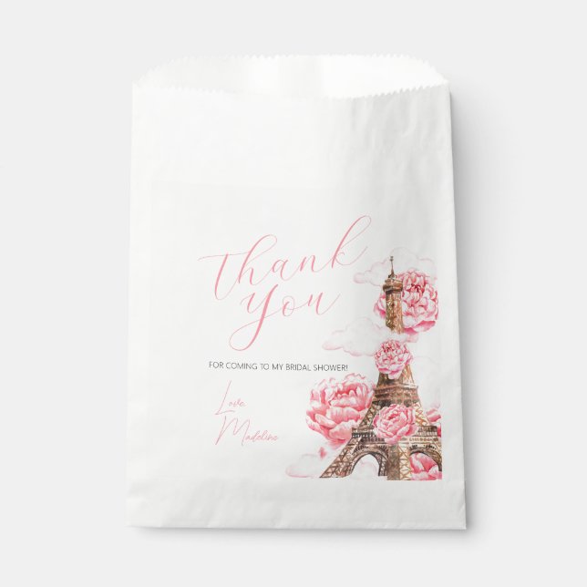 Paris Bridal Shower Thank You Favour Bag (Front)