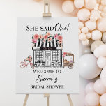 Paris bridal shower Welcome, French theme Poster<br><div class="desc">Paris bridal shower Welcome,  French theme Bridal Shower,  She Said Qui,  Bridal Shower Invite,  Bridal Brunch,  Bridal Luncheon</div>